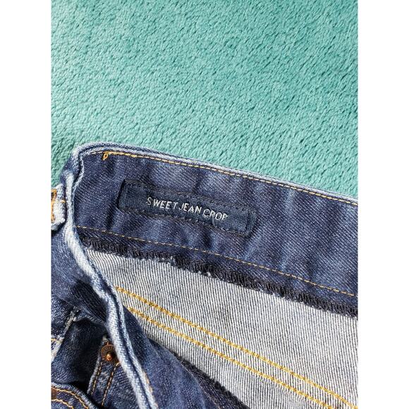 Lucky Brand Jeans Size 8 Womens Blue Stretch Medium Wash Mid Rise Sweet Crop - Picture 4 of 13